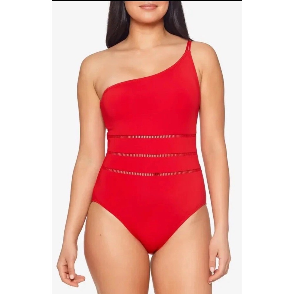 Bleu Rod Beattie‎ Swimsuits  The Seams One Shoulder Mio Swimsuits L31626 Size 14